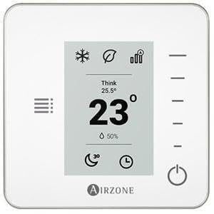 Airzone - Termostato monofasico cromo think 8z blanco
