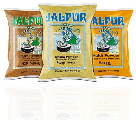 Jalpur Millers Spice Combo Pack 100g each | Turmeric Powder | Cumin Powder | Coriander Powder | Indian Cooking Spices Combo | Freshly Packed Ground Spices | Vegetarian (3 Pack)