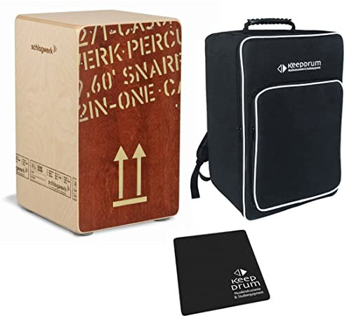 Schlagwerk Cajon + keepdrum Gig Bag + CP-01 Pad (CP404 Red + Bag + Pad)