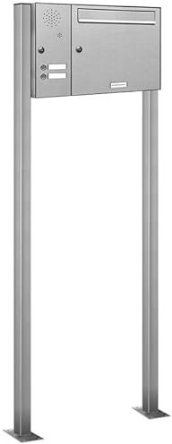 AL Briefkastensysteme 1er Edelstahl Standbriefkasten mit Klingel rostfrei als 1 Fach Briefkastenanlage in Postkasten Briefkasten Design modern
