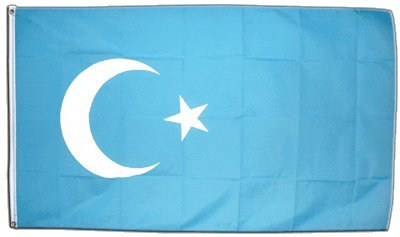 Fahne/Flagge China Xinjiang Ostturkistan Uiguristan + gratis Sticker, Flaggenfritze®