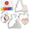 Ann Clark Cookie Cutters Ensemble de 4 emporte-pièces mariage avec livret de recettes, robe de mariée, gâteau de mariage, bague en diamant et cœur - Acier de fabrication américaine