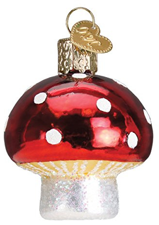 Old World Christmas Glass Blown Ornament Lucky Mushroom (28118)