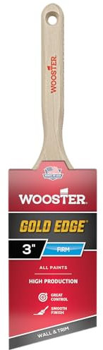 Wooster Brush Gold Edge Angle Sash Paintbrush, solid, None, 3 Inch