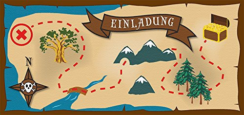 Postkarten-Style Einladungskarten Schatzsuche Einladung 1559 (15 Einladungskarten ohne Kuvert)