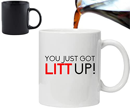 Acen You Just Got Litt Up Color Magic Tasse und Untersetzer Set – Magic Heat Sensitive Kaffee Becher mit Coaster- perfekt Valentines/Ostern/Sommer/Weihnachten/Geburtstag/Jahrestag Geschenk