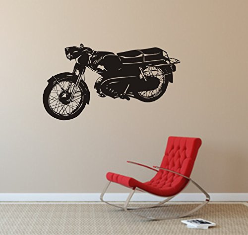 blattwerk-design Wandtattoo KREIDLER FLORETT - Motorrad - Kult - Moped Größen (760 mm x 450 mm, Schwarz)