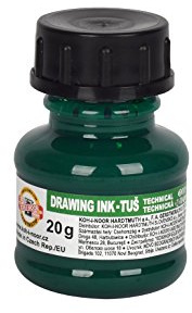Koh-I-Noor 141700802LP technische Zeichentusche 20g, grün