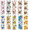 Ideen mit Herz Transparent-Sticker, 10 Bogen à 10cm x 30cm | Bunte Aufkleber zum Basteln & Dekorieren (Schmetterlinge auf Zweigen)