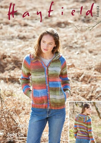 Hayfield Spirit Double Knit Knitting Pattern - 10032 Hooded Cardigan