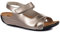 Pavers Ladies Wide Fit Touch-Fasten Sandals in Platinum - Comfort-Focused Design with Crossover Detailing - Perfect for Summer Days - Size UK 4/EU 37