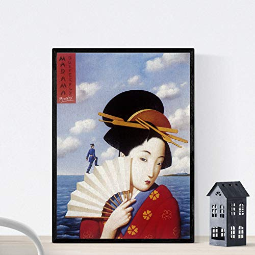 Nacnic Vintage Poster Weinlesetheaterplakat „Madame Butterfly“. A3 Größe