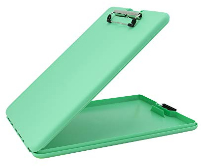 Saunders 70202 Klemmbrett mit flachem Profil-Clip – tragbarer mobiler Organizer für Zuhause, Büro und geschäftliche Nutzung (Minzblatt), SlimMate