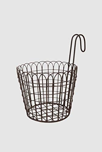 Vintage Topfhalter aus Metall H 25cm Blumenkorb Wandkorb antik Vintage Gartenkorb