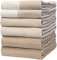 Bumble Küchenhandtücher - Geschirrhandtücher Handtücher Baumwolle – 6er Pack – XL Größe 50 x 70 cm – Edle, Weiche und Robuste Ringspinnbaumwolle in 3 Verschiedenen Texturen (Bräunen)
