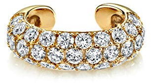 Brandlinger ® Ear Cuff Silber 925 (1 Stück). Ohrklemme mit Stein Zirkonia bunt oder weiß. Schmuck Damen vergoldet mit 18 Karat (Silber und Gold) für Frauen und Mädchen. Durchmesser Ear Cuff 13mm.