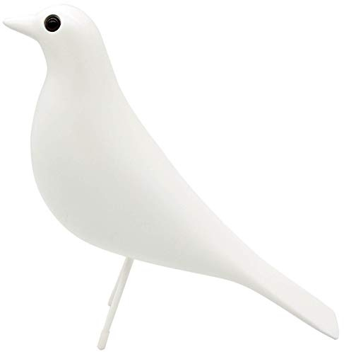 ThriBartLive Mid Century Skulptur Haus Vogel – Bürodekoration, Schreibtisch, Taubenornament, Kunst, Geschenk, Replik (weiß)