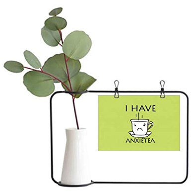 OFFbb-USA Anxiety Teacup Diet Metal Picture Frame Ceramic Vase Decor