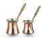 Euro Tische - Cafetière turque en cuivre - Qualité supérieure - Faite à la main - Pichet en cuivre - Pot Cezve, à moka, pour le café turc, arabe et grec (2 x 150 ml, 320 ml)