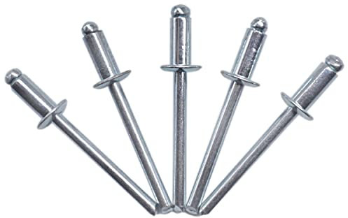 (100 Stück) Blindnieten 4,8 x 12 mm, offener Kuppelkopf, Popnieten, DIN 7337, Stahlniete und Stahldorn (100, 4,8 x 12 mm)
