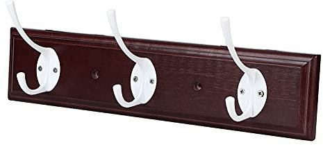 Miskall Kleiderhaken, solide Wandhalterung, Hutablage, 3 Hakenschienen, Kleideraufhänger, Handtuch, Kleiderständer, Organizer für den Eingangsbereich(Retro Farbe 3 Haken)