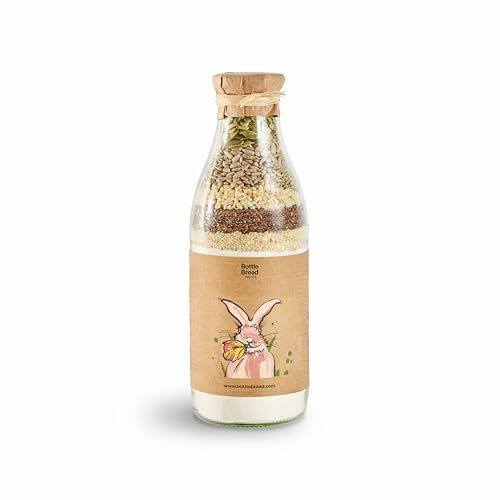 Brotbackmischung im Glas Osterhase mit Blume  Backmischung im Glas Flasche Geschenk Geschenkidee Ostergeschenk Werbegeschenk
