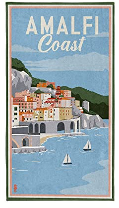 Seahorse, Strandtuch, Amalfi, Handtuch groß, Strandlaken, Badetuch, Baumwolle, Blau