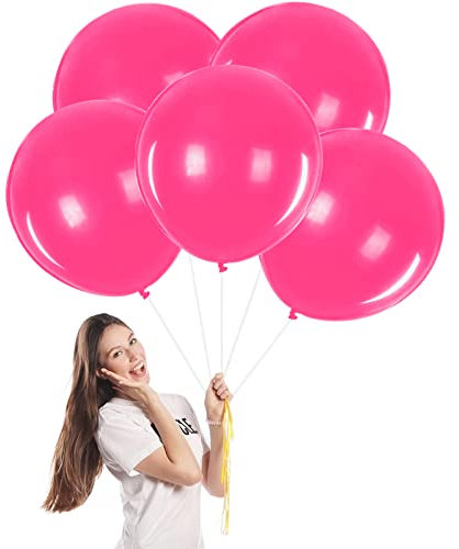 Luftballons Rosenrot Groß 45cm/18Zoll Weihnachte Ballons,5 Stück Riesen Latex Luftballons Weihnachte Runde Helium Ballon Partyballon Deko für Rosenrot Party,Geburtstag,Weihnachtsballon Girlande