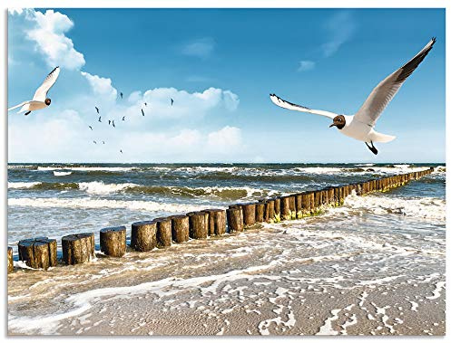ARTland Wanddeko Wandbild Alu Verbundplatte für Innen & Outdoor Bild 80x60 cm Landschaften See T5QR