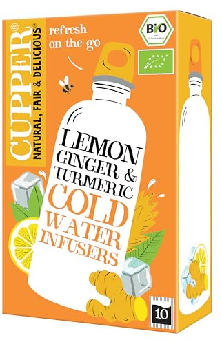 Cupper - Infusiones Ecológicas Frías Limón y Cúrcuma - 6 Cajas 10 Bolsitas