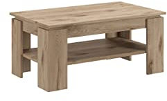 the kuup Couchtisch I Modell TK17 I Gradliniges Desgin I Korpus und Front Nox Oak Eiche Nachbildung
