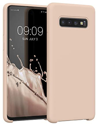 kwmobile Hülle kompatibel mit Samsung Galaxy S10 Hülle - Silikon Handy Case - Handyhülle weiche Oberfläche - kabelloses Laden - Coconut Swirl