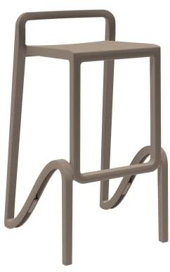 Gardenia Hocker, hoch, stapelbar, für Innen- und Außenbereiche, aus Polypropylen, Taubengrau, hergestellt in Italien, für Zuhause, Bar, Restaurant
