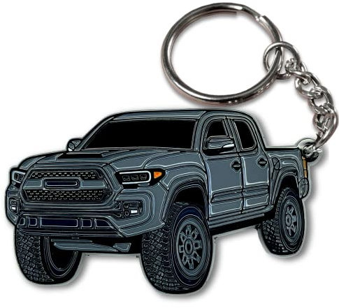 FOUR WHEEL BEAST Tacoma Schlüsselanhänger, Magnetisches Grau., Small