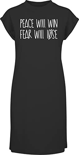 Hippowarehouse Peace Will Win and Fear Will Lose t-Shirt Dress Women's Adults Nightie Nightdress