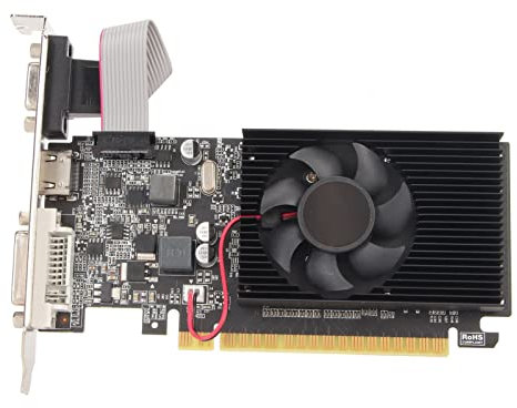 VBESTLIFE GT210 Graphics Card, 1G DDR3 64bit 589 500MHz Frequency GT210 Computer Graphics Card, Support HDMI, VGA, DVI Ports, for Office Computer