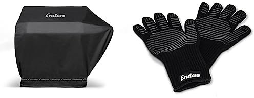 Enders® Gasgrill Abdeckhaube für Gasgrill: Boston 6 KR Turbo, #5697, schwarz & Grill Handschuhe aus feuerfestem Aramid, 8785, hitzebeständig, Handschuhe für Gas-Grill, BBQ, Backofen, Kamin