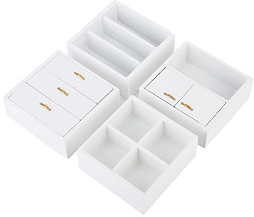 1/12 Holzschrank Wohnzimmer-Schlafzimmer-Schrankeinheit Zartes Miniatur-Küchenset Puppenhaus-Möbelset für Puppenhaus (Weiss)