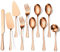 Jxkgenix 10 Pieces Cutlery Serving Set,Stainless Steel Flatware Serving Spoons Kitchen Cooking Tools Cake Butter Knife Spoon Fork Pack for Home Buffet Party Mirror Finished (Rose Gold)