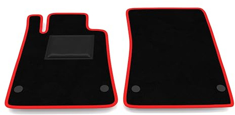 Fußmatten kompatibel mit Mercedes SLK R172 2011-2022 Roter Rand Automatten Kit Individuelle Fußmatten Set Velours Autoteppich