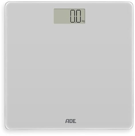 ADE Digitale Personenwaage | Körperwaage mit hochpräzisen Sensoren | hohe Tragkraft bis 180 kg und präzise 100 g Einteilung | silber