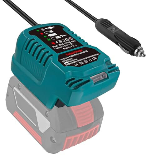 Auto Ladegerät für Bosch Professional System Akku 18V mit LED-Anzeige, kompatibel mit Li-Ionen-Akku BAT614 BAT607, tragbares Mini-Ladegerät mit Zigarettenstecker