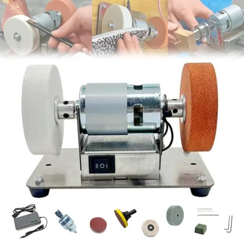 Macchina for levigatura e lucidatura multifunzionale, smerigliatrice da banco elettrica, affilatrice for lucidatura e molatura regolabile, smerigliatrice da banco, affilacoltelli, lucidatrice, macchin