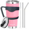 BEXORA 30oz Tumbler with Straw and Lid, Travel Mug- Double Wall Vacuum Stainless Steel Insulated Water Bottle for Drinking Hot or Iced Coffee Drink-Insulated Coffee Cup (Pink)