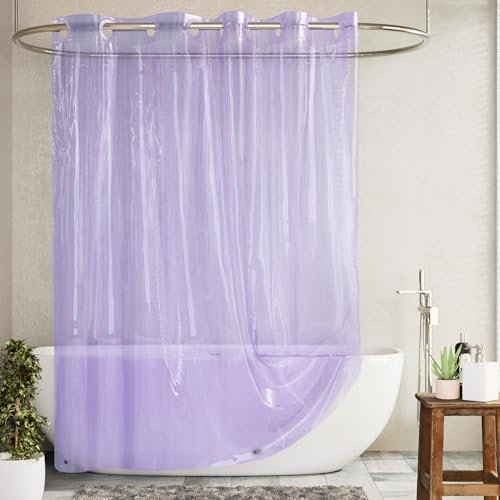 Barossa Design Duschvorhang oder Einlage ohne Haken, transparent, Lavendel, weiches Eva, 10 g, extra strapazierfähig, mit 3 Magneten für Badezimmer, Standardgröße 180,3 x 188 cm, Lavendel