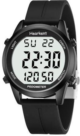 Hearkent Podometro Reloj para Caminar para Senior Sin Bluetooth No Requiere App con Contador de Pasos Calorias y Numeros LCD Grandes
