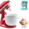 Ice Cream Maker Attachment for Kitchen Aid, 2Qt Ice Cream Bowl Compatible with 4.5/5Qt and 6Qt KitchenAid Stand Mixers, Frozen Yogurt Ice Cream & Sorbet Gelato Maker, Not Fit Artisan Mini 3.5Qt Mixer