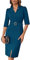 GRACE KARIN 2025 Damen Elegant Slim Fit Abendkleider Fashion V-Ausschnitt Hüftkleid mit Gürtel Business Work Kleid Pfauenblau XL