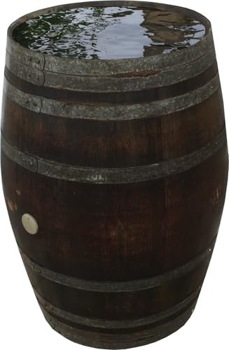 Fassl Baron Regentonne gebrauchtes Weinfass Holzfass Regenfass Barriquefass Eiche 225 Liter Wasserfass Tonne Bottich Fass (mit Naturöl versiegelt, ohne Zubehör)