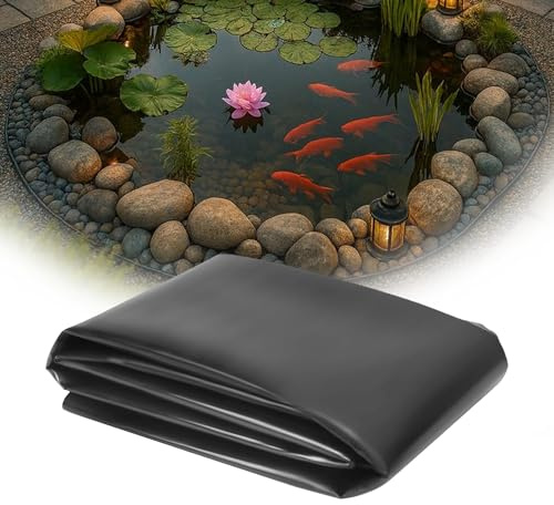ZJUNLI Telo per Laghetto 600 x 2000 cm Flessibile Pellicola Impermeabile Laghetto Stabile Ai Raggi UV per da Giardino, Piscina, Acquacoltura, Nero